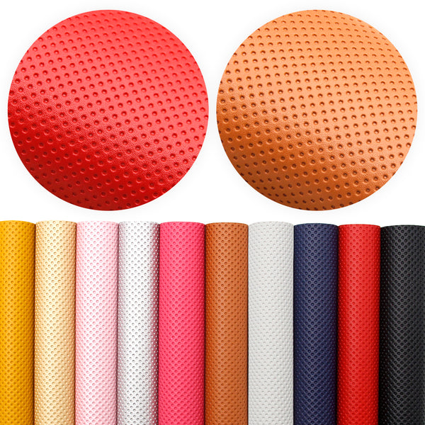 10Pcs/set 7.87x12.99inch solid Color Dot Bump Texture Faux Leather Set Synthetic Leather Fabric Sheets for DIY Earrings Hair Bows Crafts Projects