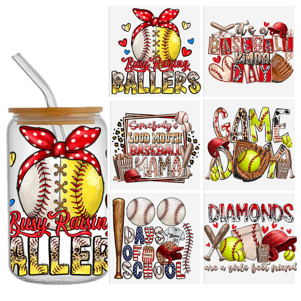 1pc UV DTF Cup Wrap Decals sport baseball Series ,  UV DTF Transfer Sticker Waterproof Sticker For  Decorating Mugs, 16OZ ，Cups, Bottles, School Supplies, Etc, Arts Crafts, DIY Art Supplies