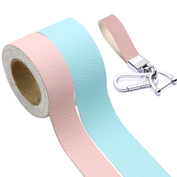 25mm lychee texture Faux Leather Ribbon (2 yards/roll,)Key Chain Accessories Handcraft DIY