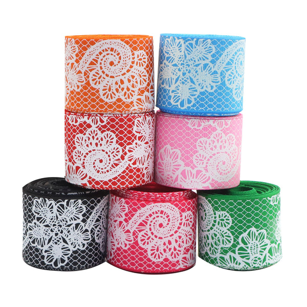 1 Roll 5 Yards 1.5Inch/38mm Flower Printed Grosgrain Ribbon For Gift Wrapping Ribbon Holiday DIY Craft Ribbons For Home Party Decor