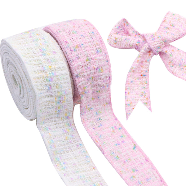 1 Roll 5 Yards 38mm/1.5inch Wide Fabric Wired Ribbon, Small Fragrant Style Woven Ribbon For DIY Bow Hair Accessories, Clothing, Packaging Gifts And Flower