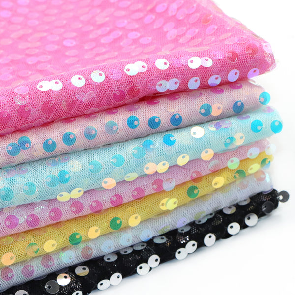 [Fast Arrival] Sparkling Sequin Gauze Fabric by the Yard - 55x19.68" | Perfect for DIY Table Runner, Tablecloths, Dresses & Crafts | Hand Wash Only