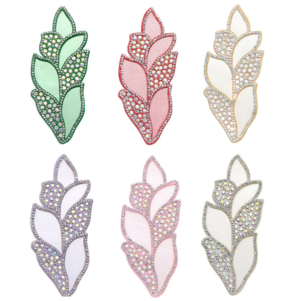 Leaf rhinestone non-woven patch set 30 pcs/set 1.97*4.41inch for DIY handmade Sewing on Accessories decoration