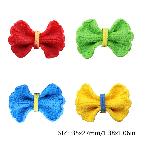 10Piece Weaving Pattern Bow Tie 3D Resin DIY Hair Bow Wedding Scrapbook Accessories Crafts Cabochon Charms