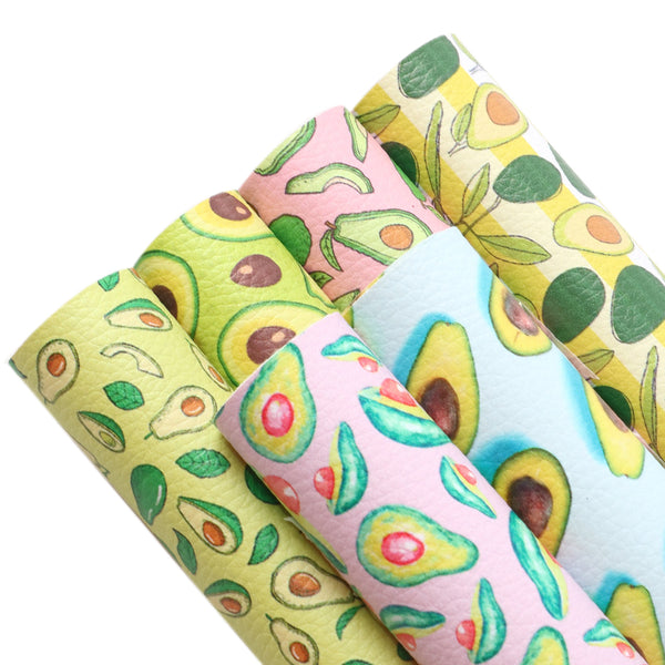 A5 lychee avocado Faux Synthetic Leather Set 6piece/set 5.9*8.26inch Fabric Sheets For DIY Bows Leather Crafts Handmade Material