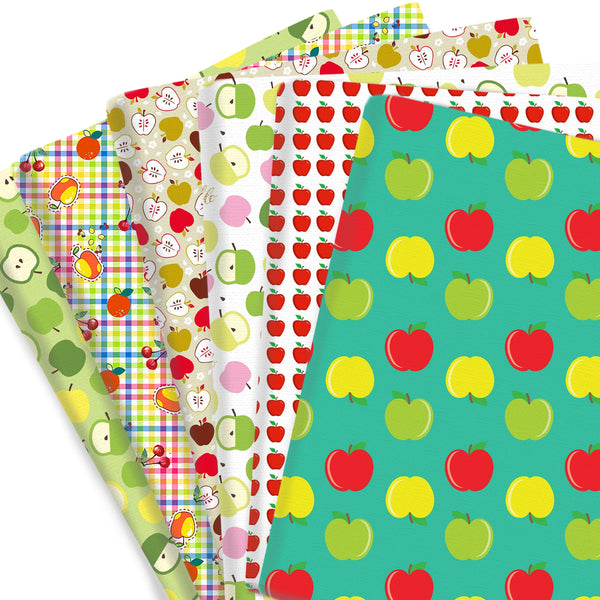 1pc Fruit Series Apple Pattern Quilting Fabric-17.7x19.68inch(45x50cm) Polyester Cotton Craft Fabrics DIY Handmade Projects Doll Clothes Fabric Precut For Patchwork Craft(108gsm)