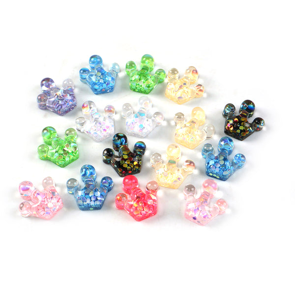 10pcs crown 3D Resin Cabochons Charms For Diy Scrapbooking Jewelry Making & Craft Decorations