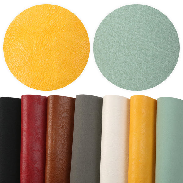 7Pcs/set 7.87x12.99inch Solid Color Series Faux Leather Set Synthetic Leather Fabric Sheets for DIY Earrings Hair Bows Crafts Projects