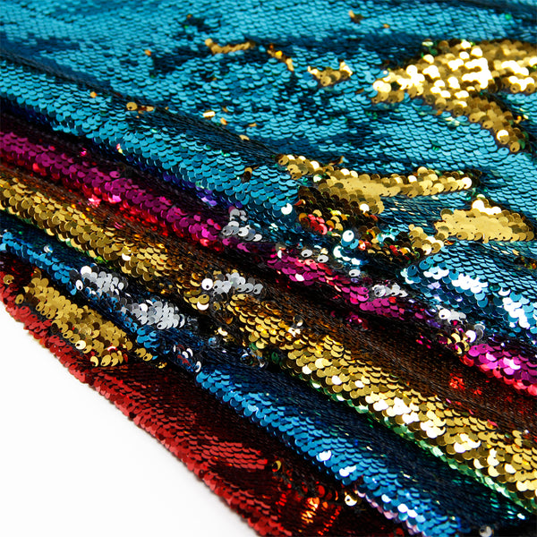 1pc Mermaid Reversible Sequin Fabric-52x19.68inch(130x50cm) Glitter And Shiny Embroidery Fabric For DIY Sewing Sequin Table Runner, Sequin Tablecloth, Background Curtain, Dress, Pillowcase, Bag, Headwear