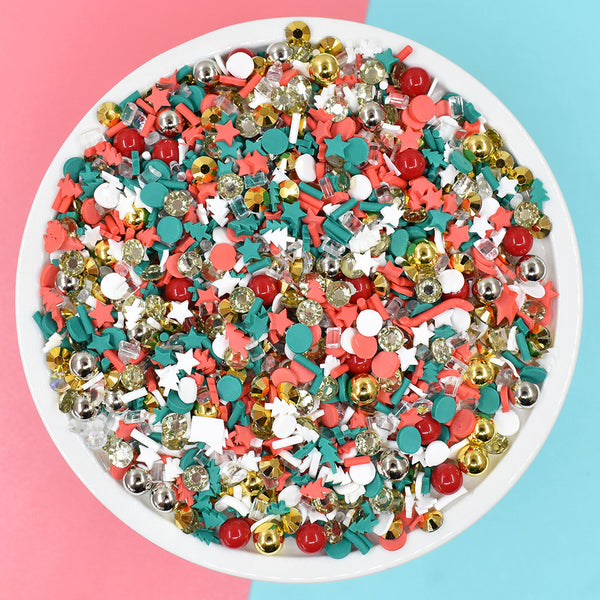 10g/pack 3D Christmas Beads Christmas Tree Nail Art Polymer Clay Slices - Unscented, Vibrant Christmas Slime Charms for Lip Gloss Making, Resin, and Nail Art Decorations - Perfect for DIY Crafts and Creative Projects