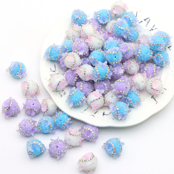 1Pc Rhinestone Faux Crystal Beads Butterfly Shaped Loose Spacer Acrylic Beads with Hole for Jewelry Making DIY Bracelet Necklace Chain Earrings Charm Bangle Decors Craft Supplies