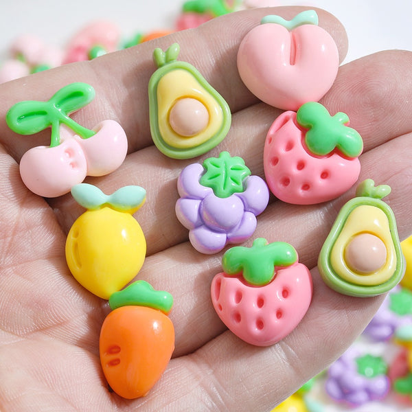 20 pieces/pack Cute Fruit Series 3D resin DIY jewelry accessories