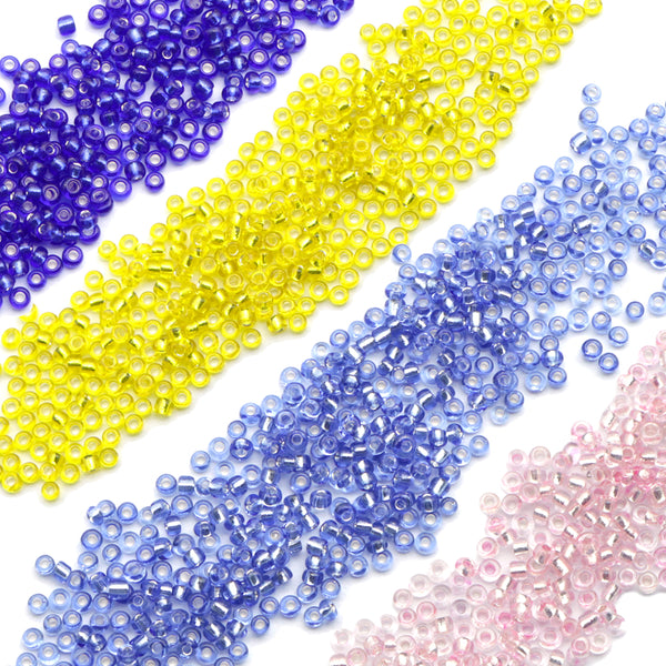 10g/pack 12/0 Transparent Miyuki Seed Beads Plain Solid Color Loose Spacer Acrylic Beads with Hole for Jewelry Making DIY Bracelet Necklace Chain Earrings Charm Bangle Decors Craft Accessorie