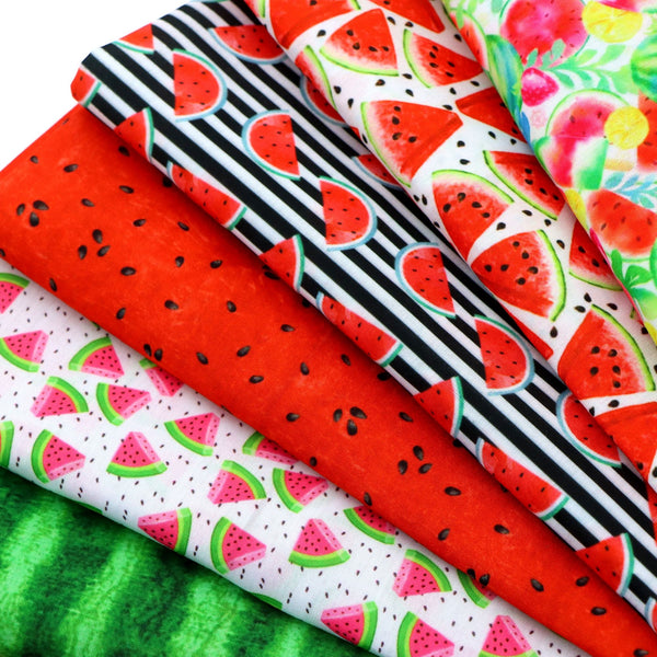 1pc 19.68x17.7inch Summer Watermelon Fruit Series Pattern Quilting Fabric Cotton Craft DIY Handmade Doll Clothes Fabric Precut For Patchwork DIY Handmade Craft