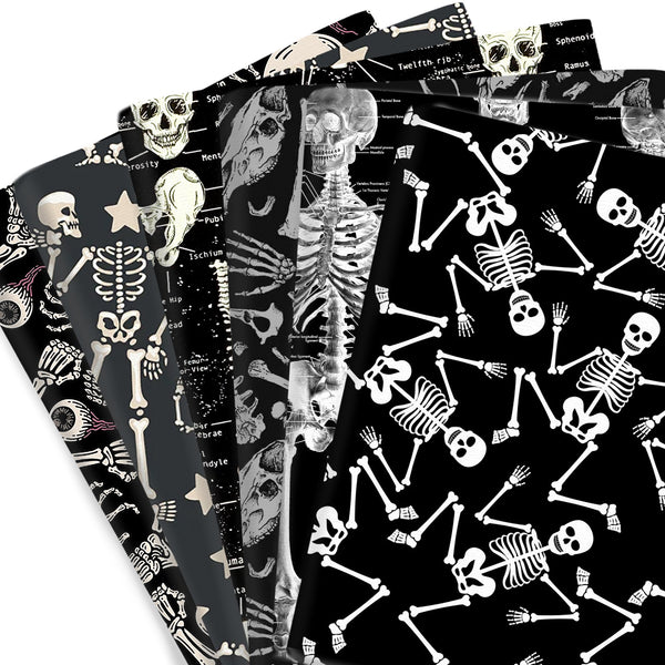 Human Bones Rrgans Series Health Nurse Life Pattern Quilting Fabric Polyester Cotton Craft DIY Handmade Doll Clothes Fabric Precut For Patchwork DIY Halloween Handmade Craft