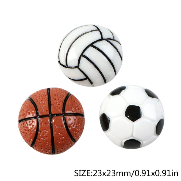 5pcs Football Soccer Shape Resin Cabochons Flatback Colorful Charms Beads Embellishments  Scrapbooking DIY Jewelry Crafts