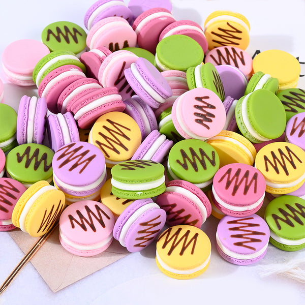 3D Resin Flat Back Charms, 5Pcs Macaron Shape Resin Cabochons For DIY Crafts, Scrapbooking, Jewelry Making