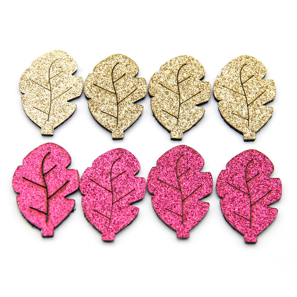 5pcs Sparkling Sequin Leaves glitter bead non-woven patch Layered, Thick Felt Fabric Accessories For Diy Crafts & Sewing Projects， for DIY hair accessories decorations