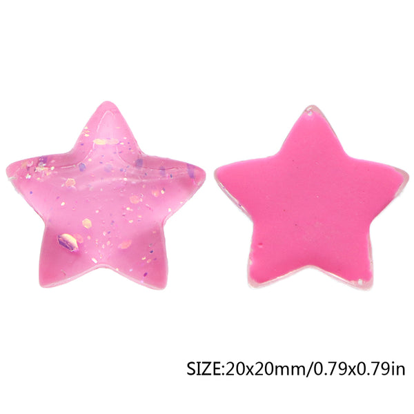 10Piece Star Glitter 3D Resin DIY Hair Bow Wedding Scrapbook Accessories Crafts Cabochon Charms