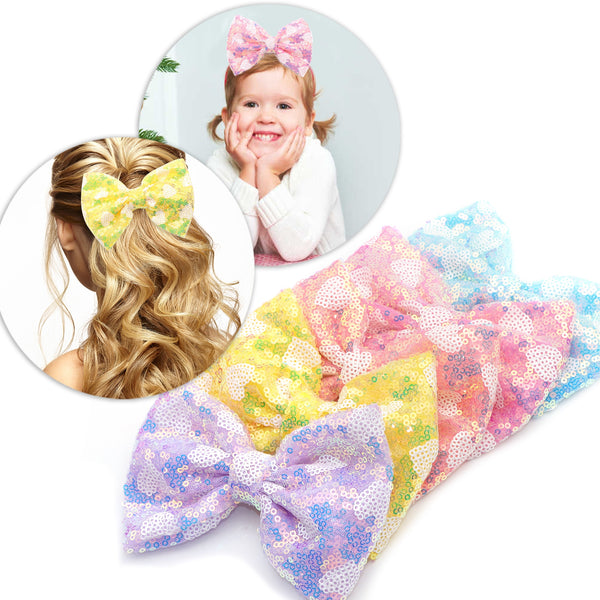 1pcs Heart Love Valentine's Day big Boutique Soft Sequin Butterfly ( No Hairclip ) Bow Bling Hair Bows, Fashion Hair Accessories For Making Hair Set Barrette For Hair Rope Headband Center DIY Supplies