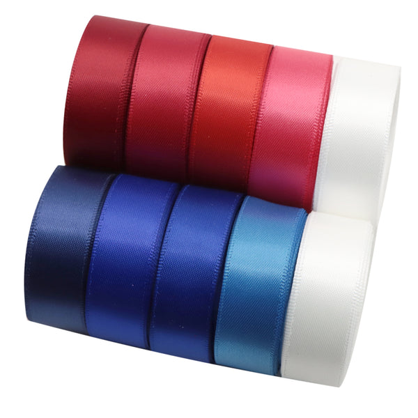 Set,16mm 4th of July Independence Day Polyester Satin Ribbon Fabric Ribbon Silk Embellish Ribbon Rolls For Crafting HairBows Sewing Parties Wreaths Wand Decor Gift Wrapping (10color/set, 2yard/color)