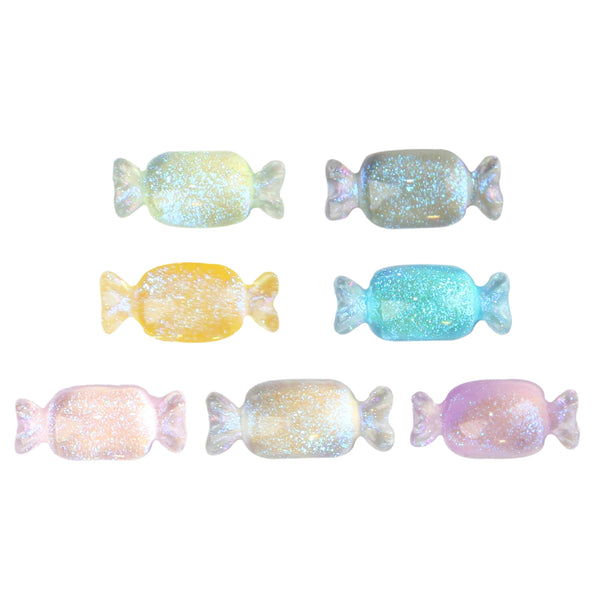 10pcs Pearlescent Glitter Acrylic Beads Sweet Candy Shaped Plain Solid Color for Jewelry Making DIY Bracelet Necklace Chain Earrings Charm Decors For Nail Art Design Crafts Jewelry Accessories