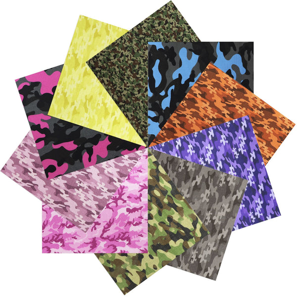 10pcs/set 7.87x7.87inch Camouflage Pattern Polyester Cotton Fabric Patchwork Clothes For DIY Sewing Quilting Material Precut Quilting Fabric Squares Sheets For DIY Patchwork Sewing Quilting Crafting, No Repeat Design