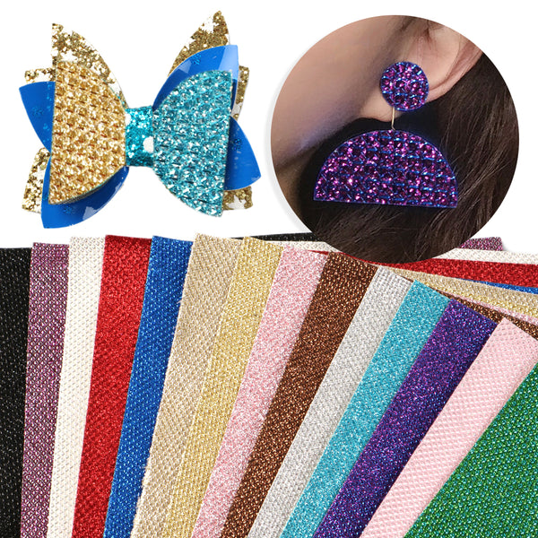 1pcs glitter Faux Synthetic Leather  7.7*12.9inch Fabric Sheets For DIY Bows, Waist Belt, Earrings, Handbag, Phone Case, Pencil Case ,Shoes Bags Artificial Leather Crafts Handmade Material