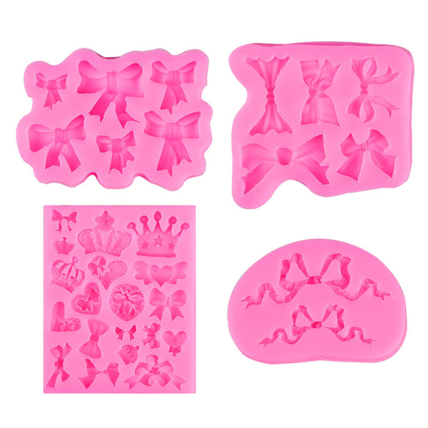 1pc, Crown Bow Chocolate Mold, 3D Silicone Mold, Cute Footprint Candy Mold, For DIY Cake Decorating Tool, Baking Tools, Kitchen Gadgets, Kitchen Accessories, Home Kitchen Items