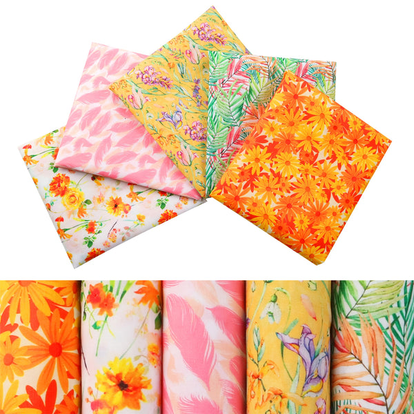 1pc 19.68x17.7inch Spring Flower Floral Daisy Plant Violet Feather Pattern Quilting Fabric Cotton Craft DIY Handmade Doll Clothes Fabric Precut For Patchwork DIY Handmade Craft Sewing Supplies