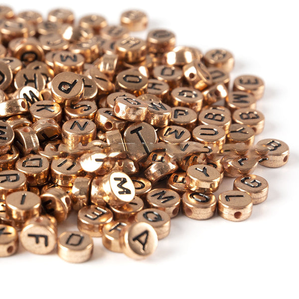 20g/pack about 140pieces Acrylic Letter Imitation golden Beads  letter beads with holes, letters are random for DIY Bracelets and Necklaces - Perfect for Small Business Jewelry Making and Craft Supplies