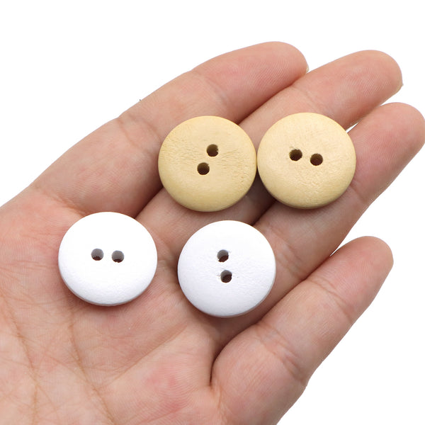 50 Pcs 20mm/0.78inch Wooden Round Buttons,Sewing & Knitting Supplies, DIY Crafts Art Supplies, Clothing Decorative Buttons, Sewing Fixtures