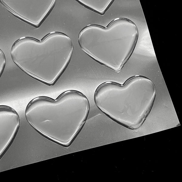 32pcs Shiny Clear Epoxy Resin Dome Stickers - Heart Shape - Durable Adhesive for DIY Jewelry, Pendant Caps, Magnets, Art Crafts, Scrapbooking & Card Making - Perfect for Personalized Gifts