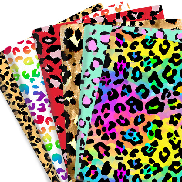 1pc 19.68x17.7inch Gradient Rainbow Color Leopard Pattern Series Quilting Fabric Cotton Craft DIY Handmade Doll Clothes Fabric Precut For Patchwork DIY Handmade Craft Sewing Supplies