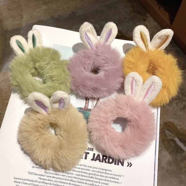 Cute Rabbit Ear Velvet Hair Ropes Elastic Hair Rope for Girls, Cute Hair Accessories Gift