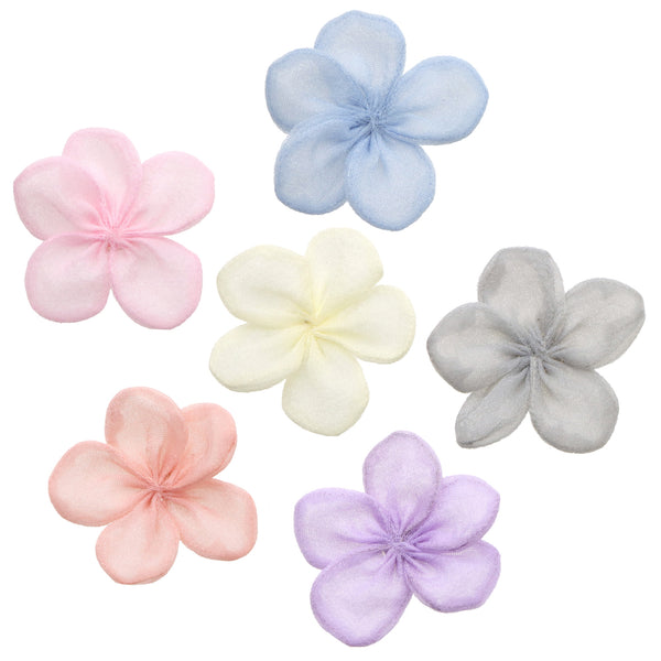 10pcs/lot Colorful Flower Shape Small Yarn Bubble gauze Flower Heads Charms Fake Flowers For Earrings Hair Accessories Headwear Hairpin Material DIY Wedding Jewelry Clothing