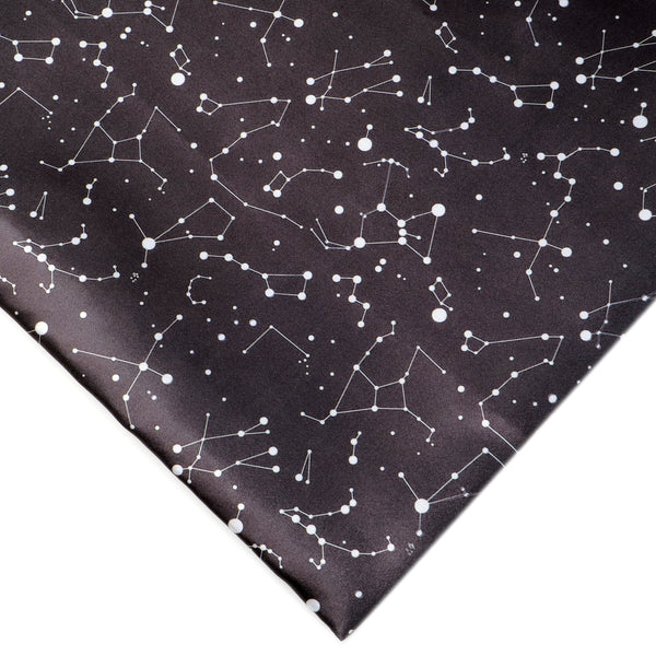 1pc 57x19.68inch Star Moon Constellation Planet,Solar System,Galaxy Print Smooth Satin Fabric Quilting Fabrics Craft DIY Handmade Doll Clothes Fabric For Patchwork DIY Handmade Craft Sewing Supplies (75gsm)