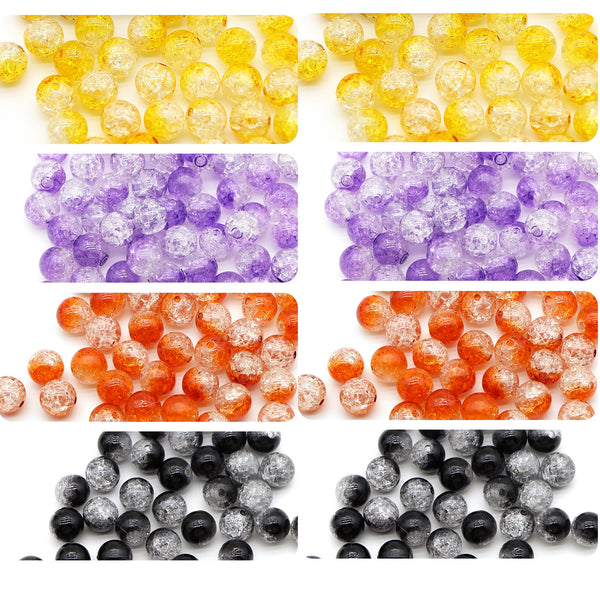 20g/pack 20 pieces Round Beads & Bead Assortments Mixed Color Glass  Round Crackle shape Beads For DIY Craft Bracelet Necklace Hairpins Jewelry Making Beads DIY Materials Beads - Perfect for Crafting Unique Jewelry DIY Jewelry/Beadwork/Making