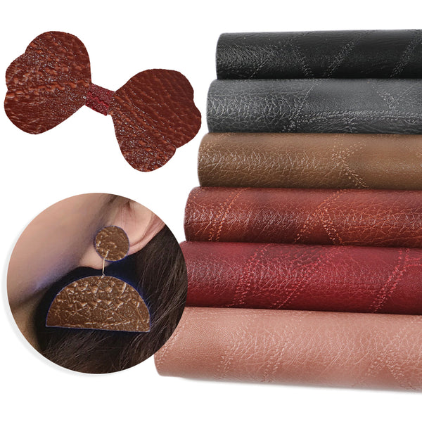 1pcs Bump Texture Faux Synthetic Leather  7.7*12.9inch Fabric Sheets For DIY Bows, Waist Belt, Earrings, Handbag, Phone Case, Pencil Case ,Shoes Bags Artificial Leather Crafts Handmade Material