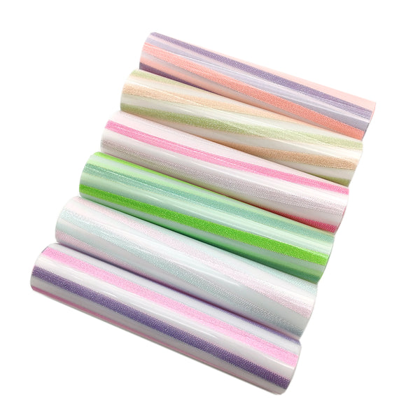 1pcs stripe Faux Synthetic Leather  7.7*12.9inch Fabric Sheets For DIY Bows, Waist Belt, Earrings, Handbag, Phone Case, Pencil Case ,Shoes Bags Artificial Leather Crafts Handmade Material