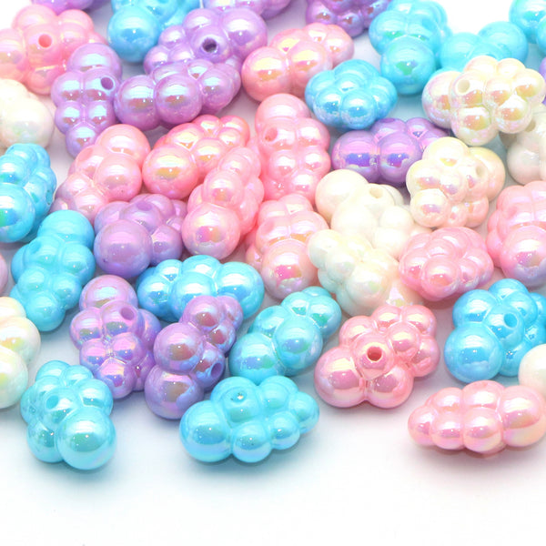 Vibrant Acrylic Cloud Beads 10Pcs with Hole– Sparkling AB Colorful Charms UV Plating Beads Solid Color – Ideal for Jewelry Making, DIY Necklaces & Bracelets – Craft Lover's Delight