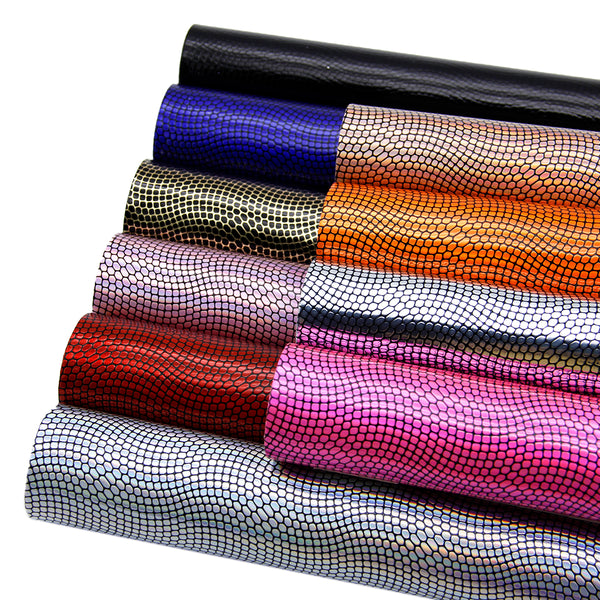 1pcs plaid Laser Faux Synthetic Leather  7.7*12.9inch Fabric Sheets For DIY Bows, Waist Belt, Earrings, Handbag, Phone Case, Pencil Case ,Shoes Bags Artificial Leather Crafts Handmade Material