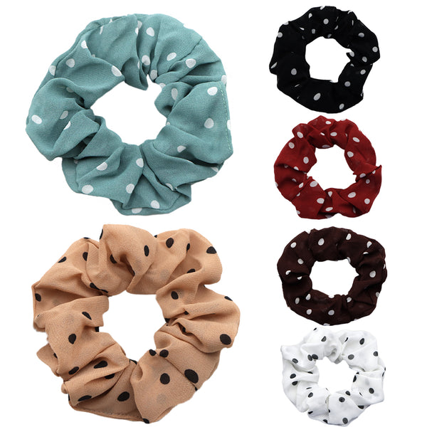 Sweet Elegant Dot Hair Elastics Scrunchies Hair Ties Elastic Hair Ring Scrunchies Women Hair Rope