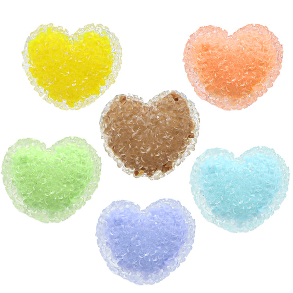 5pcs Sparkling Rhinestone heart love 3d Resin for Jewelry Making DIY Bracelet Necklace Chain Earrings Charm Bangle Decors Craft Supplies