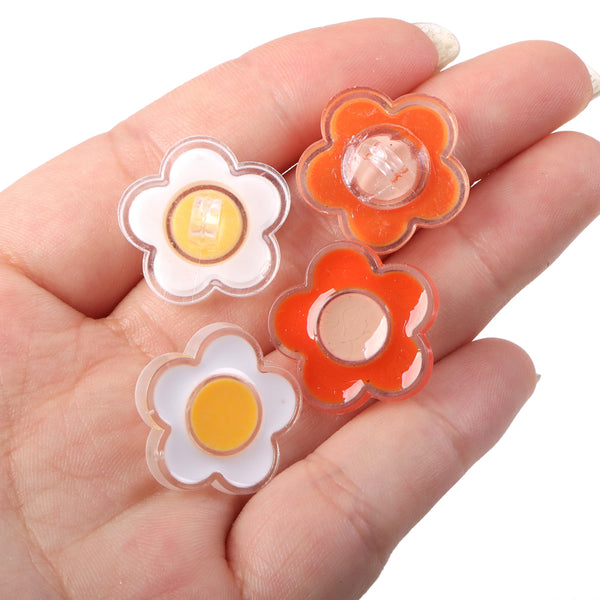 10pcs Acrylic Floral Flower Buttons, Resin Sewing & Knitting Supplies, DIY Crafts Art Supplies, Clothing Decorative Buttons, Sewing Fixtures