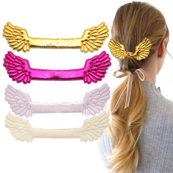 5Pcs/pack Single-sided Laser color Colourful Hot Stampingfabric Angel Wings Patches Accessories Can be tied,  Embossed fabric Appliques for DIY Crafts, Hairpin, Headwear Decorations Accessories , Clothing & Doll Accessories, Sewing & Knitting Suppli