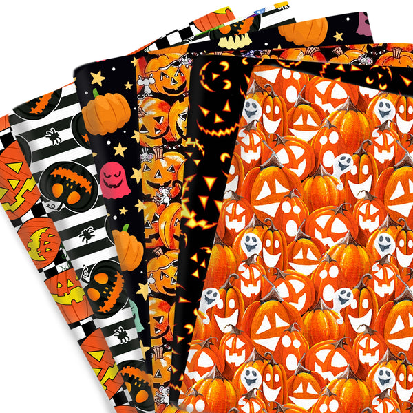 1pc Halloween Series Pumpkin Pattern Quilting Fabric-57x19.68inch(145x50cm) Polyester Cotton Craft Fabrics DIY Handmade Projects Doll Clothes Fabric Precut For Patchwork Craft(108gsm)