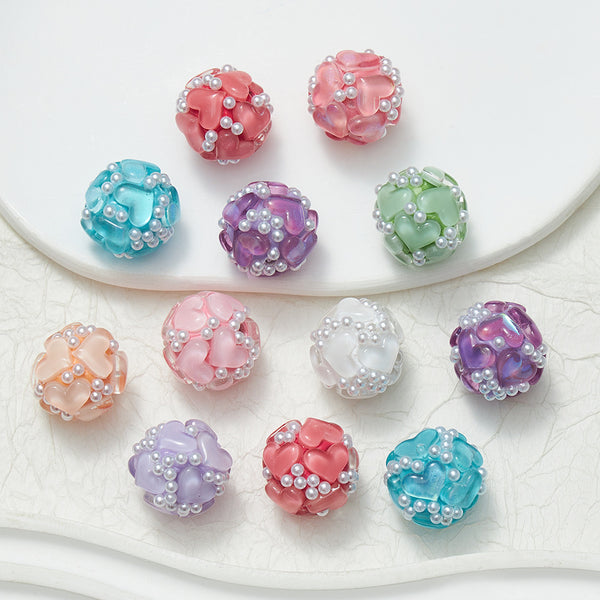 Sparkling Heart  Rhinestone Bead Polymer Clay Bead,for DIY Jewelry & Keychain Crafting  Pen Charms,1 piece/pack