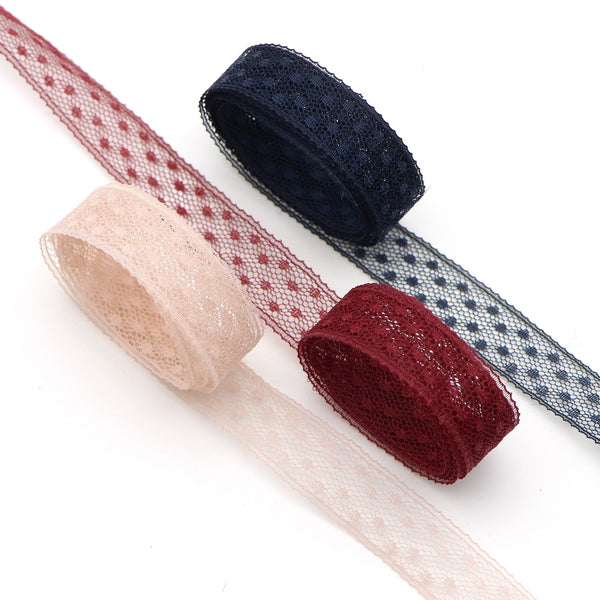 1 Roll, 15mm/0.59inch 5 Yards Lace RibbonTrim - Perfect for Sewing,Flower Packaging Holiday Gift Packaging Ribbon Cake Party Decoration Bow, Ribbons For Bouquets,, Craft Supplies,Gift Packaging Materials