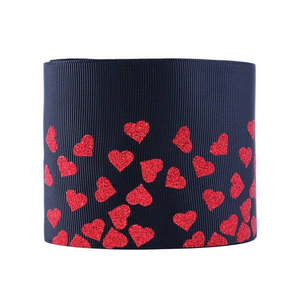 1 Roll,3Inch/75mm X 5 Yards/roll stripe Valentine's Day heart love grosgrain Ribbon For Wreaths Gift Wrapping Party Decoration DIY Hair Bows Crafts Headwear Hair Accessories Garment Decor